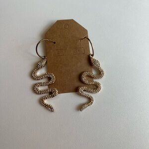 Gold Snake Hoop Earrings